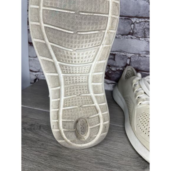 CROCS OFF WHITE Rubber Synthetic Light Lace Up WATER SHOES Men Sz 12M US/45EU - Picture 12 of 16